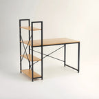 Light Oak Effect Desk With Shelves