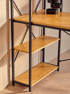 Light Oak Effect Desk With Shelves