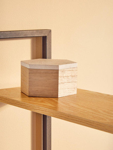 Light Oak Effect Desk With Shelves