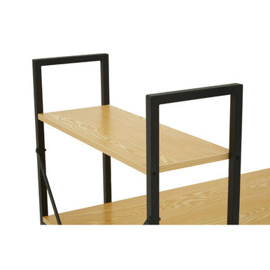 Light Oak Effect Desk With Shelves
