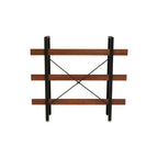 Wood Effect 3 Tier Large Shelf Unit with Black Finish Frame
