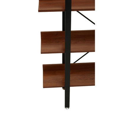 Wood Effect 3 Tier Large Shelf Unit with Black Finish Frame