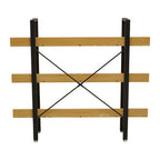 Light Oak Effect 3 Tier Large Shelf Unit with Black Finish Frame
