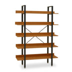 Laxton 5 Tier Red Pomelo Shelves And Black Frame Shelf Unit