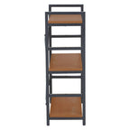 Wood Effect 3 Tier Small Shelf Unit with Black Finish Frame