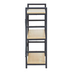 Light Oak Effect 3 Tier Small Shelf Unit with Black Finish Frame
