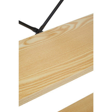 Light Oak Effect 3 Tier Small Shelf Unit with Black Finish Frame