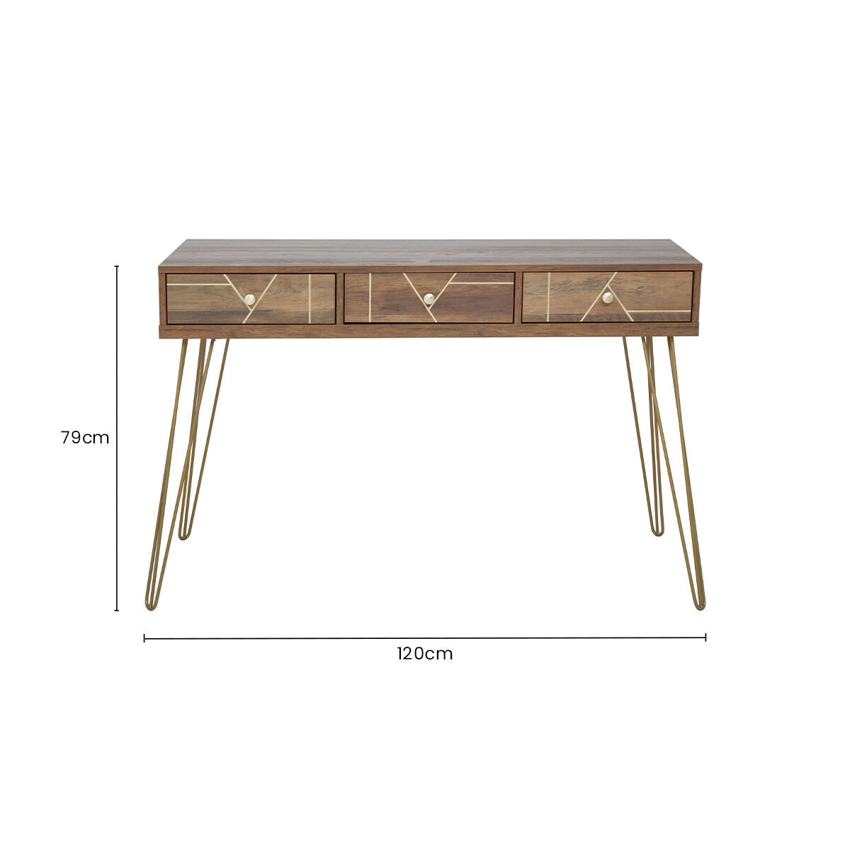 Wood Effect 3 Drawer Desk