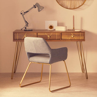 Wood Effect 3 Drawer Desk