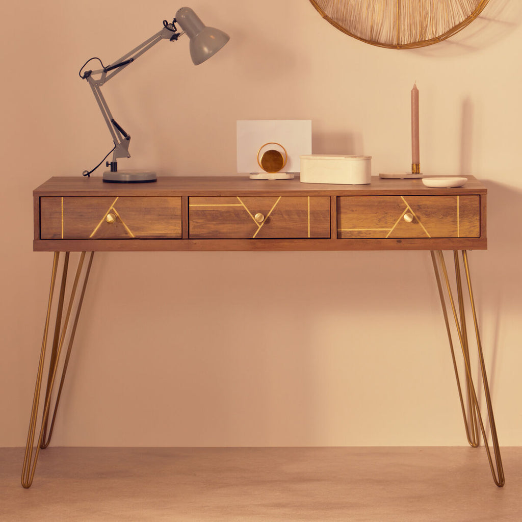 Wood Effect 3 Drawer Desk