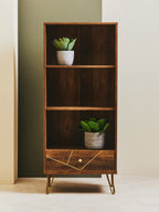Wood Effect 3 Tier Shelf Unit with Drawer