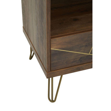 Wood Effect 3 Tier Shelf Unit with Drawer