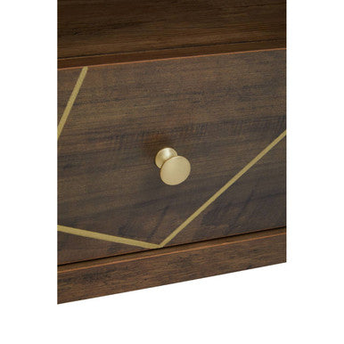 Wood Effect 3 Tier Shelf Unit with Drawer