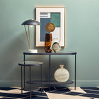 Antique Mirrored Glass 2 Tier Round Side Table