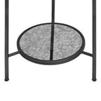 Antique Mirrored Glass 2 Tier Round Side Table