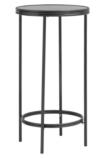 Antique Mirrored Glass 2 Tier Tall Side Table
