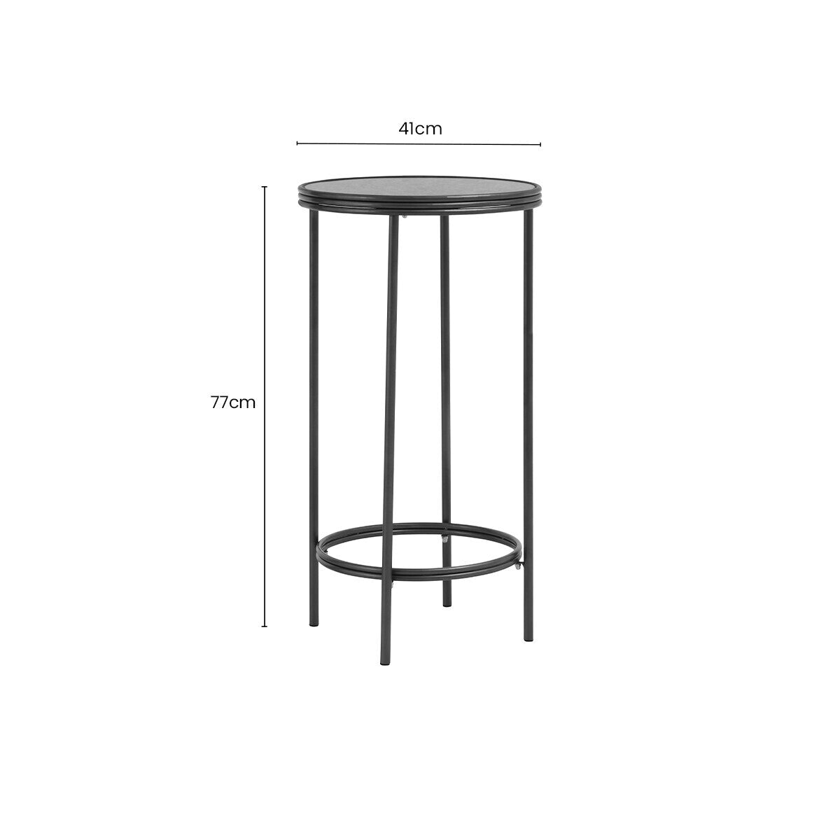Antique Mirrored Glass 2 Tier Tall Side Table
