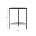 Antique Mirrored Glass Half Moon Console Table