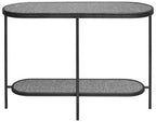 Black Wooden Top Rectangular Console Table with Metal Frame