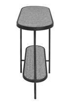 Black Wooden Top Rectangular Console Table with Metal Frame