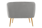 Grey Velvet Accent Chair with Channel Tufting