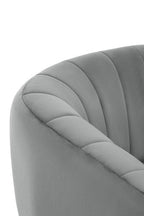 Grey Velvet Accent Chair with Channel Tufting