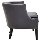 Studded Grey Velvet Chair