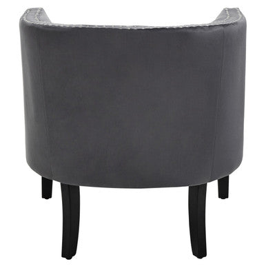 Studded Grey Velvet Chair