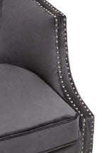 Studded Grey Velvet Chair