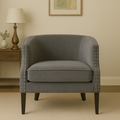 Studded Grey Velvet Chair