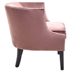 Pink Velvet Chair with Button Tufting
