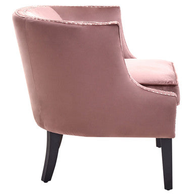 Pink Velvet Chair with Button Tufting