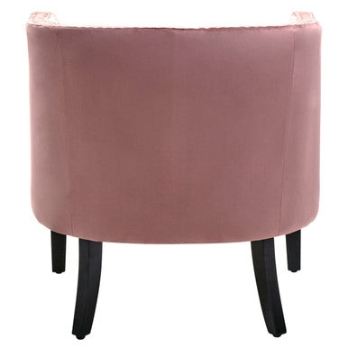 Pink Velvet Chair with Button Tufting