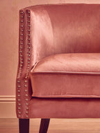 Pink Velvet Chair with Button Tufting