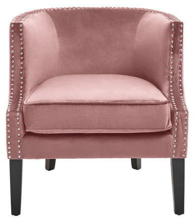 Pink Velvet Chair with Button Tufting