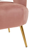 Curved Pink Velvet Accent Chair