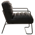 Black Leather Effect Chair with Black Metal Frame