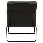 Black Leather Effect Chair with Black Metal Frame