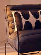 Black Leather Effect Chair with Black Metal Frame