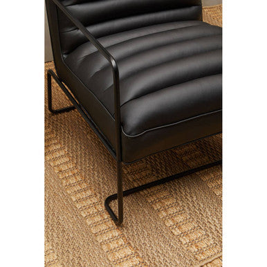 Black Leather Effect Chair with Black Metal Frame