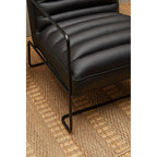 Black Leather Effect Chair with Black Metal Frame