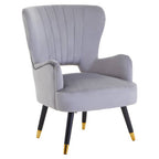 Grey Velvet Chair with Cut Out Back