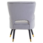 Grey Velvet Chair with Cut Out Back