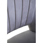 Grey Velvet Chair with Cut Out Back