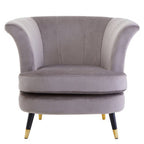 Mink Velvet Accent Chair with Scalloped Back