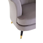 Mink Velvet Accent Chair with Scalloped Back