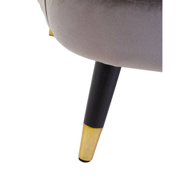 Mink Velvet Accent Chair with Scalloped Back
