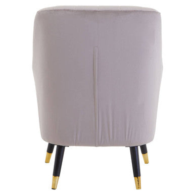 Mink Velvet Accent Chair with Black Legs and Padded Seat