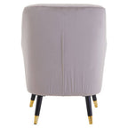 Mink Velvet Accent Chair with Black Legs and Padded Seat