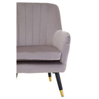 Mink Velvet Accent Chair with Black Legs and Padded Seat
